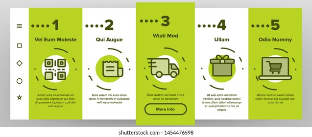 Webshop, Online Shopping Linear Vector Onboarding Mobile App Page Screen. E Commerce Thin Line Contour Symbols Pack. Internet Purchases Pictograms Collection. Online Sales. Goods Delivery Illustration