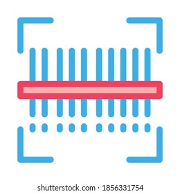 vector de icono de código de barras de exploración de webshop. signo de código de barras de exploración de webshop. ilustración de símbolo de color