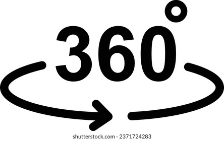 icono del sitio web 360, realidad virtual 360 vector