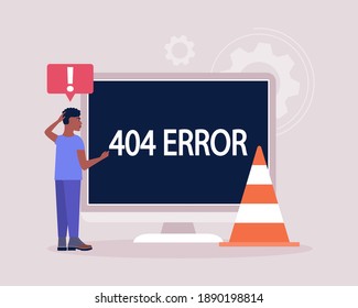 Website 404 error concept. Colorful flat vector illustration
