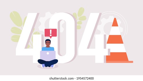 Website 404 error concept. Colorful flat vector illustration