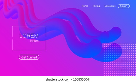 Website abstract background. Bright colorful dynamic shapes landing page	