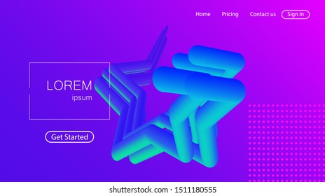 Website abstract background. Bright colorful dynamic shapes landing page	