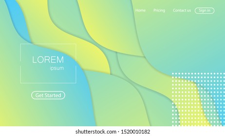 Website abstract background. Bright colorful dynamic shapes landing page