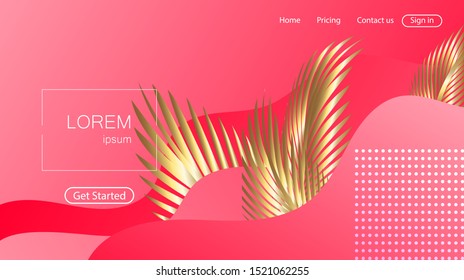 Website abstract background. Bright colorful dynamic shapes landing page