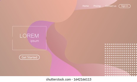 Website abstract background. Bright colorful dynamic shapes landing page