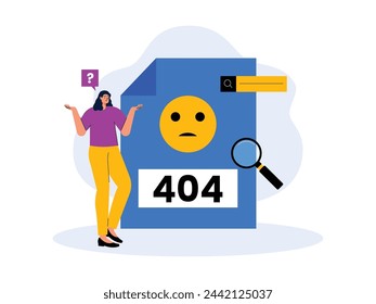 Website access cannot be done when error 404 page not found, vector illustration.