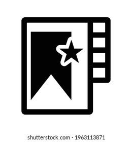 Website, Add bookmark icon. Black vector graphics.