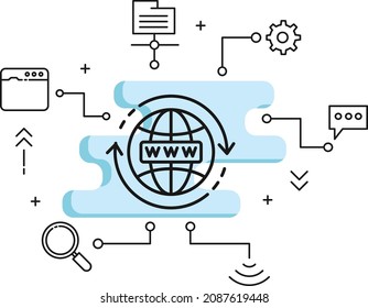 Website Address Concept, World Wide Web Vector Icon Design, Cloud computing and Internet hosting services Symbol, Web URL Sign