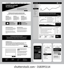Website, admin dashboard and smart phone application design template