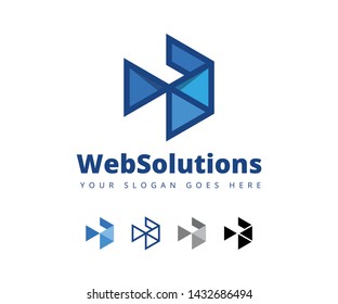 WEBSITE AGENCY SOLUTIONS LOGO VECTOR TEMPLATE