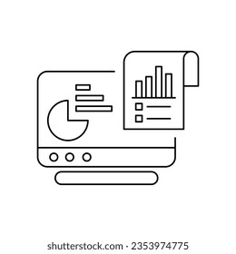 Website analysis icon design. User panel template, data analysis, agency, graph, business icon. isolated on white background
