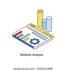 Website Analysis isometric Colored illustration. EPS File stock illustration