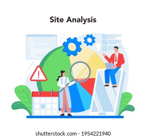 Website analyst concept. Web page improvement for business promotion