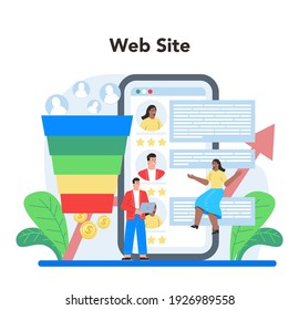Website analyst online service or platform. Web page improvement for business promotion and optimization. Website. Isolated flat illustration