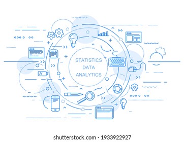 Website analytics and data statistics abstract design