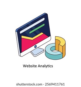 Website Analytics isometric Colored illustration. EPS File stock illustration