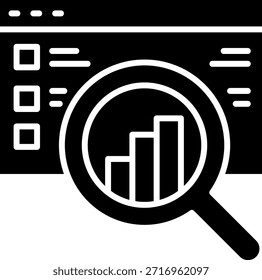 Análisis de Sitio web con el icono de la lupa