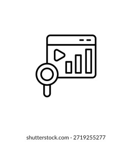 Website Analytics Review Outline Icon Digital Data Analysis