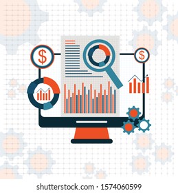 Website analytics and SEO data analysis concept. EPS10 file