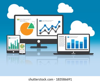 Website analytics and SEO data analysis concept. EPS10 file 