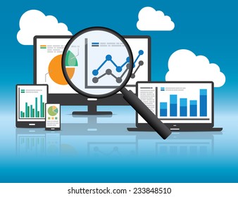 Website Analytics und SEO Datenanalyse Konzept. EPS10 Datei und enthält hochauflösendes jpg