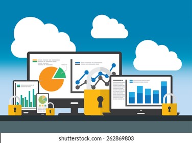 Website analytics and SEO data analysis Security concept. 