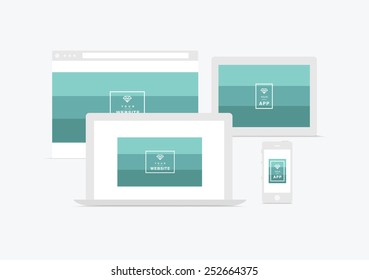 website and app presentation  devices