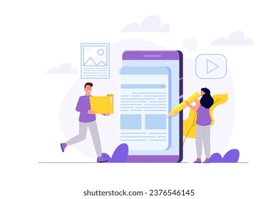 Website appearance, web design, web developing  concept. Vector illustrations for banner, website, landing page, flyer.