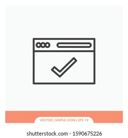 Website approve symbol Icon Vector Illustration