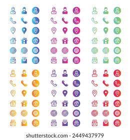 Sitio web App icono colorido colección