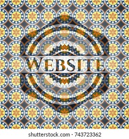 Website arabic emblem background. Arabesque decoration.