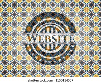 Website arabic style badge. Arabesque decoration.