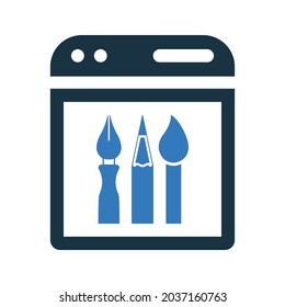 Website, Kunst, künstlerisches Symbol. Einfache bearbeitbare Vektorgrafik.