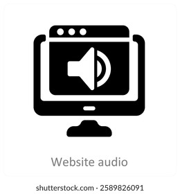 Website Audio and sound icon concept