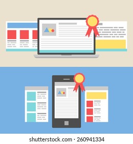 Website awards concept, vector illustration