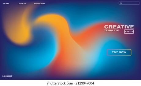 Website Background Design For Homepage Or Landing Page Template With Holographic Gradient Effect Vector Eps 10