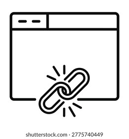 Website backlink building icon representing digital SEO strategy with backlink internet marketing connection