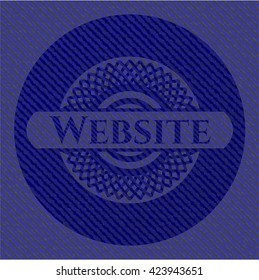 Insignia del sitio web con fondo de denim