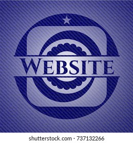 Website badge with denim background