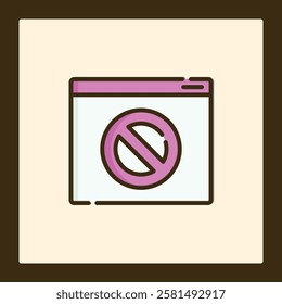 Website Ban Icon: Prohibited Access Symbol