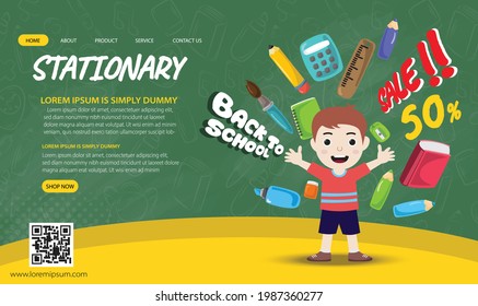  banner fondo vectorial ilustración creativos diseños de venta marketing web de vuelta a la escuela 