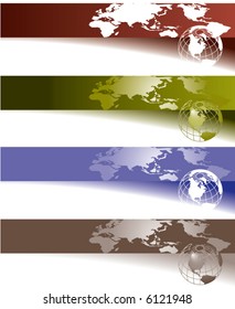 Website banner backgrounds. Four vector corporate technology site website banner backgrounds