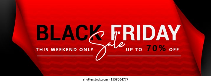 Website Banner Design for Black Friday Sale. Upto 70% Off.