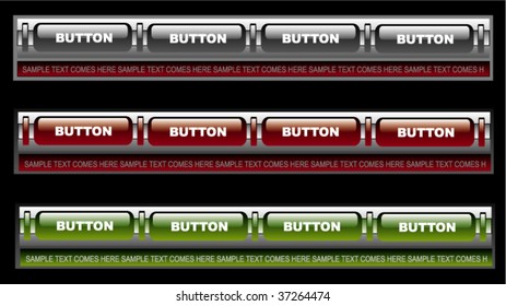 Website banner with glossy buttons version 1
