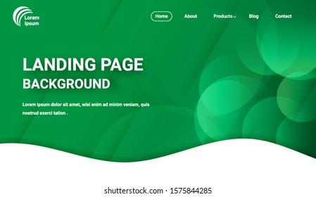 Website banner, green landing page background