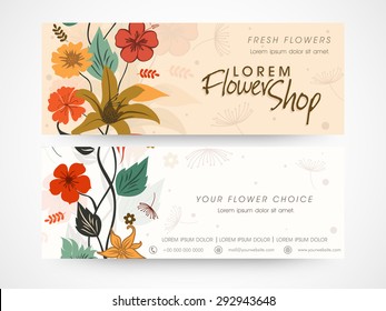 Website banner or header set for flower shop.