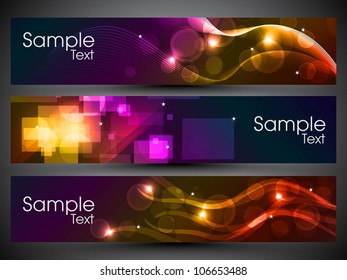 Banner o cabecera del sitio web con un brillante diseño abstracto. EPS 10.