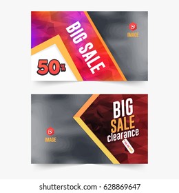 Website Banner, Horizontal Frames Web Layout Ad, Vector Cover Illustration. Image Add Business Advertisement Design Collection
