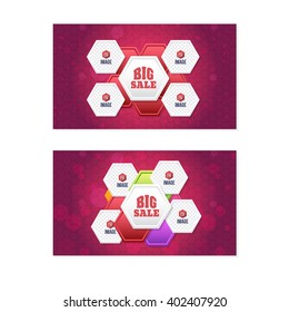Website Banner, Horizontal Header Design, Big Sale Background Template